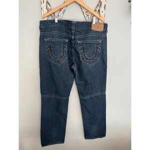 Men's True Religion Blue Black Stitch Detain‎ Jeans Size 38